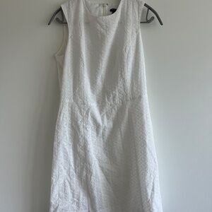 Theory White Eyelet Sleeveless Dress - Size 4 (Fits like size 0-2)
